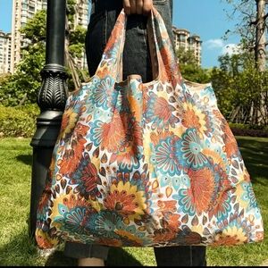 PEACOCK paisley tote bag